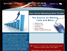 Tablet Screenshot of mailinglistsinc.com